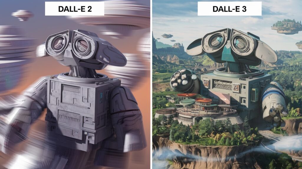 Comparison of DALL-E 2 and DALL-E 3 generated images, highlighting DALL-E 3's superior detail and accuracy unparalleled Image Quality and Detail